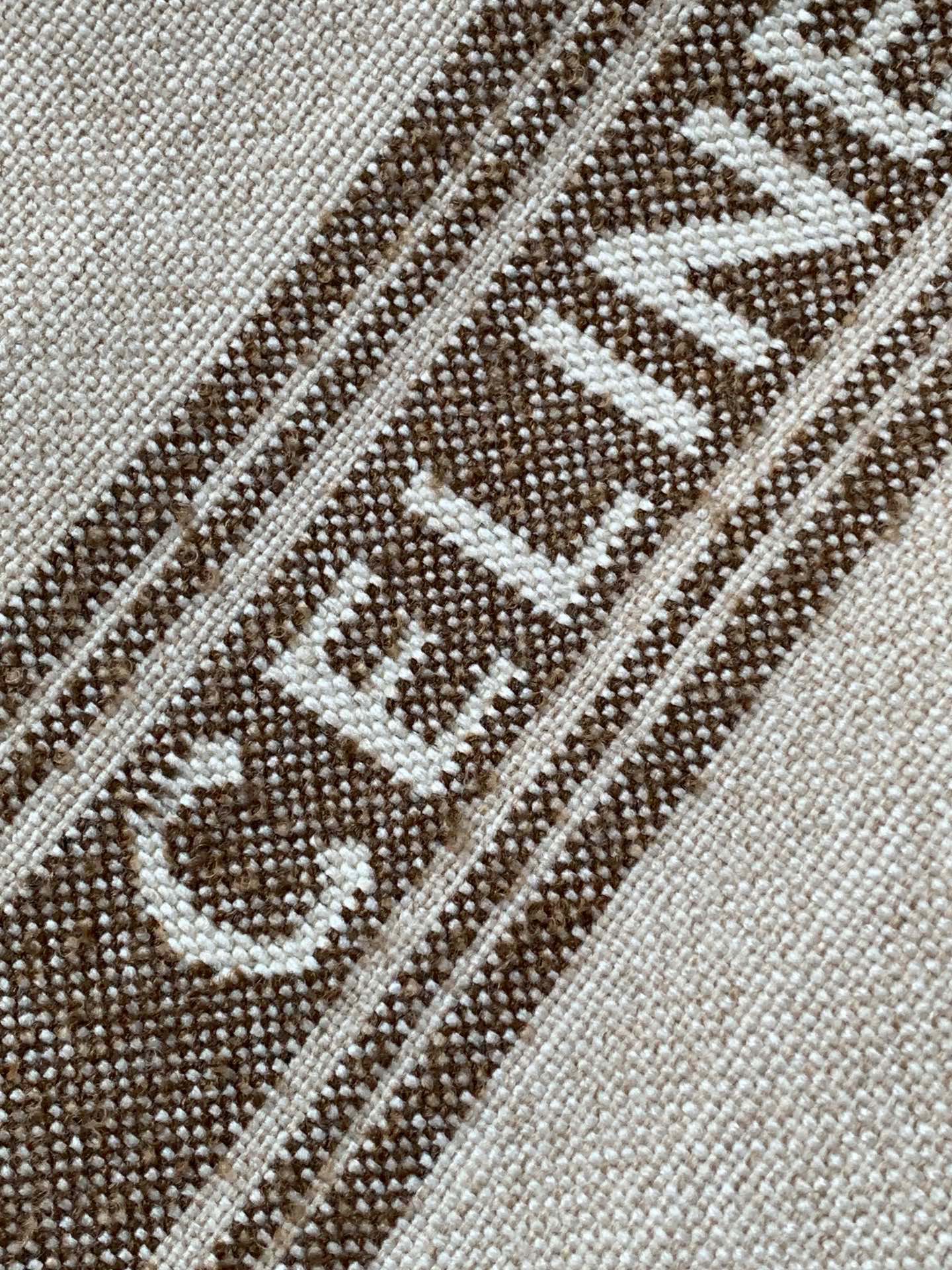 Bagsaaa Ce1i*e Large Cabas Thais In Striped Textile With Ce1i*e Jacquard Tan - 40 x 30 x 16 CM