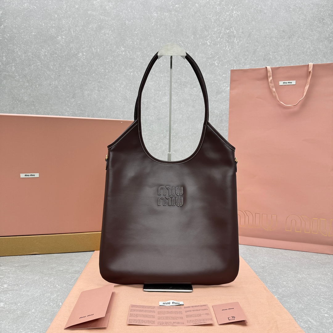 Bagsaaa M1um1u IVY Leather bag Briarwood - 35x40x60cm