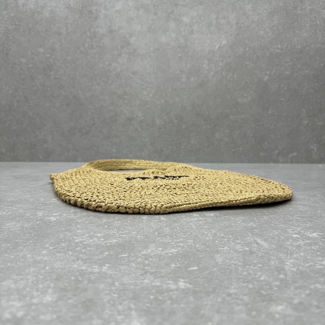 Bagsaaa Pra*a Natural Raffia Tote Bag With Logo Embroidery In Beige - 45x51cm