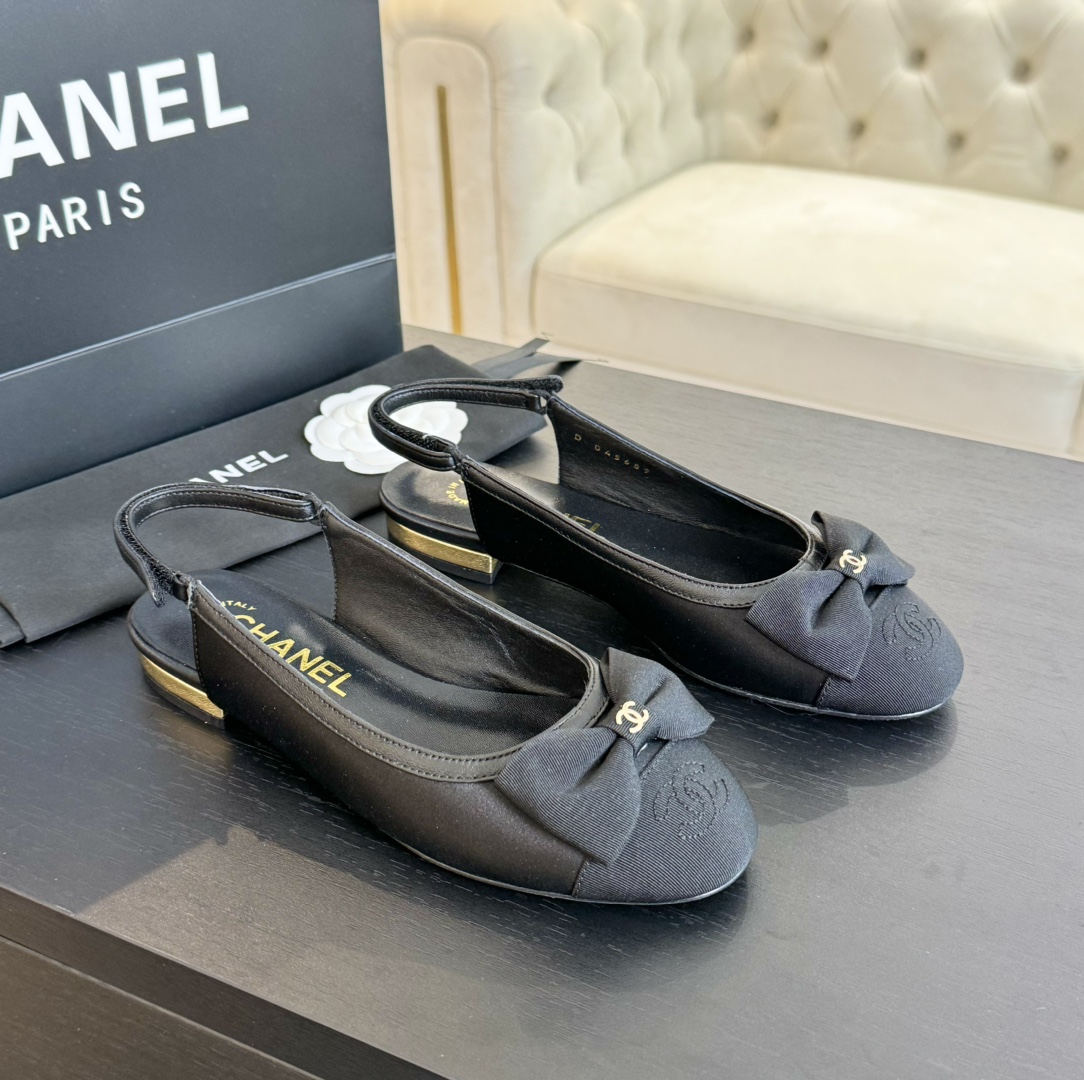 Bagsaaa Ch**el Slingbacks Black G45689