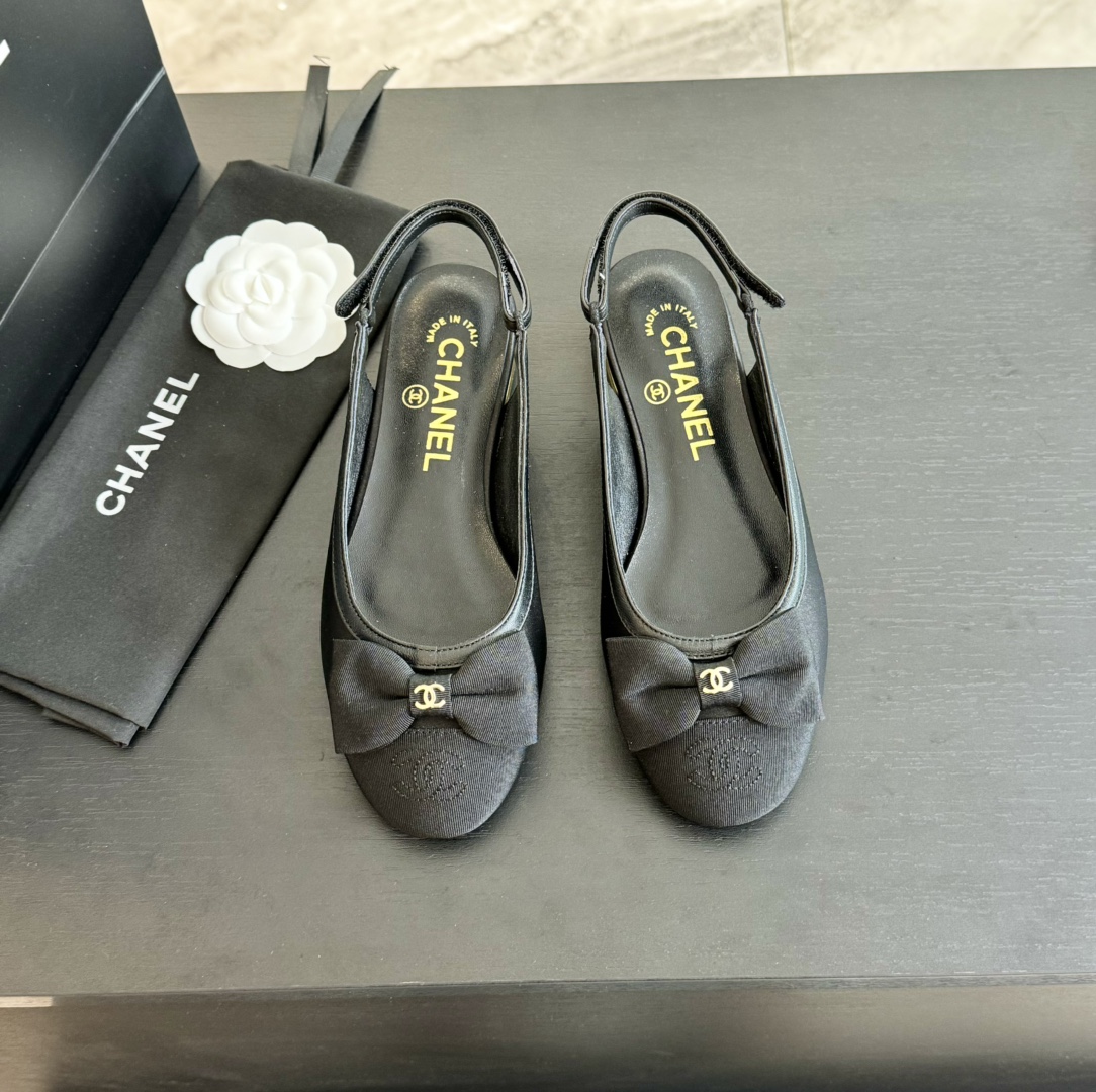 Bagsaaa Ch**el Slingbacks Black G45689