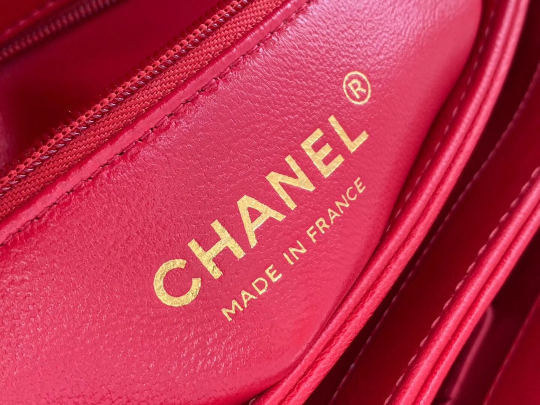 Bagsaaa Ch**el Trendy CC Red Gold Hardware 25cm