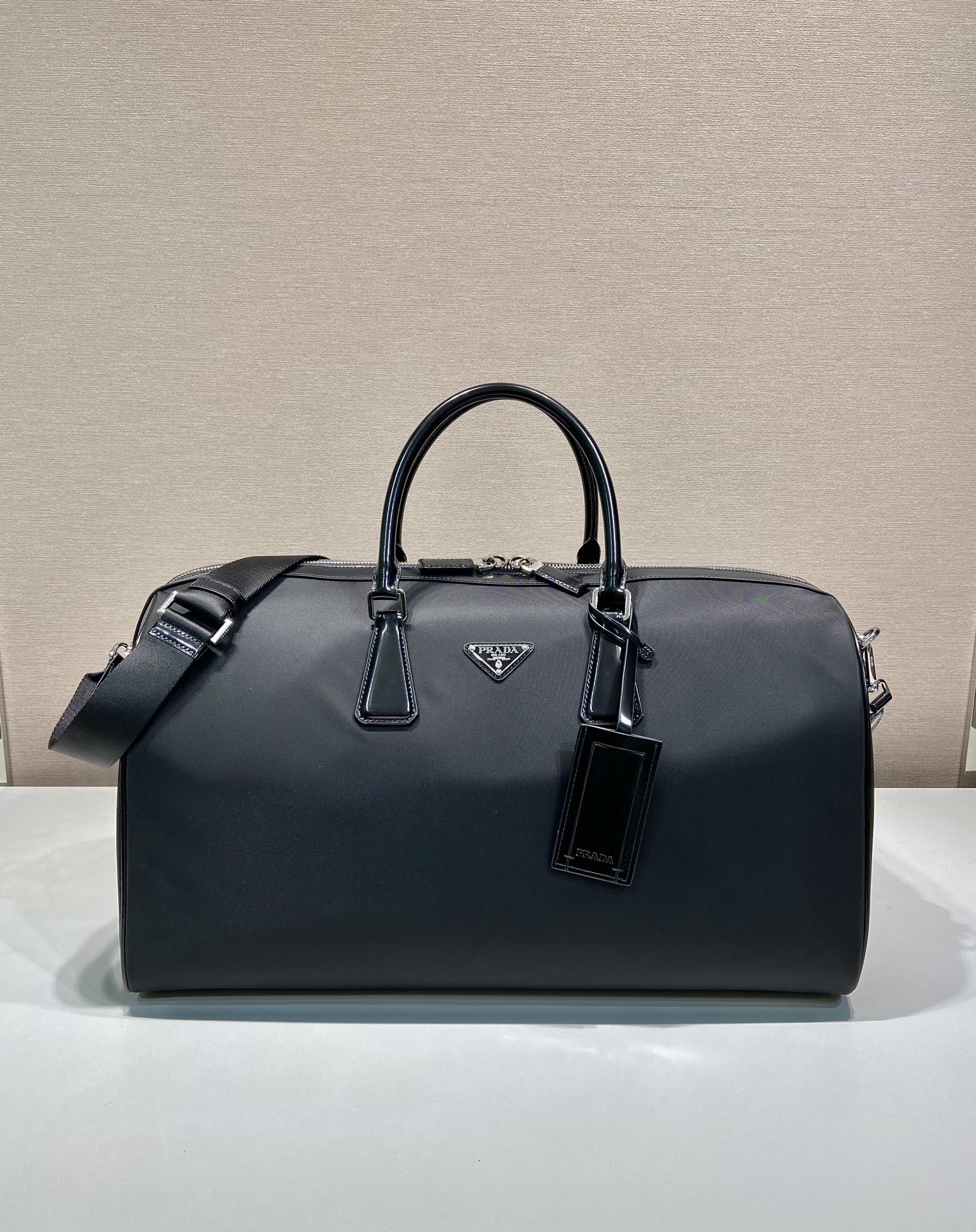 Bagsaaa Pra*a Saffiano Leather Travel Bag Black - 50x27.5x25cm