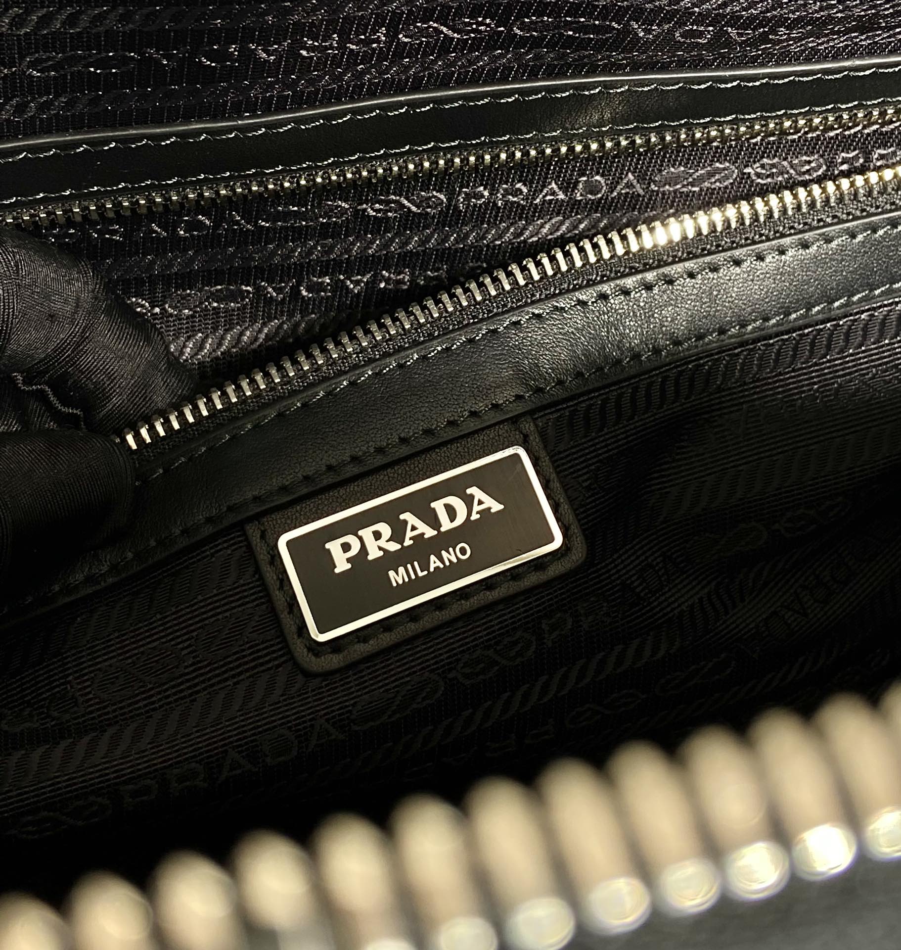 Bagsaaa Pra*a Saffiano Leather Travel Bag Black - 50x27.5x25cm