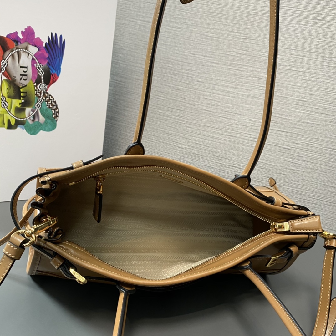 Bagsaaa Pra*a Medium leather handbag light brown - 32x15.5x2cm