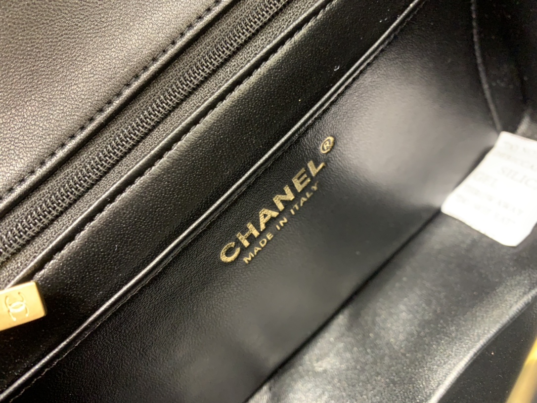 Bagsaaa Ch**el Small Flap Bag With Top Handle Black - 21*22*6.5cm