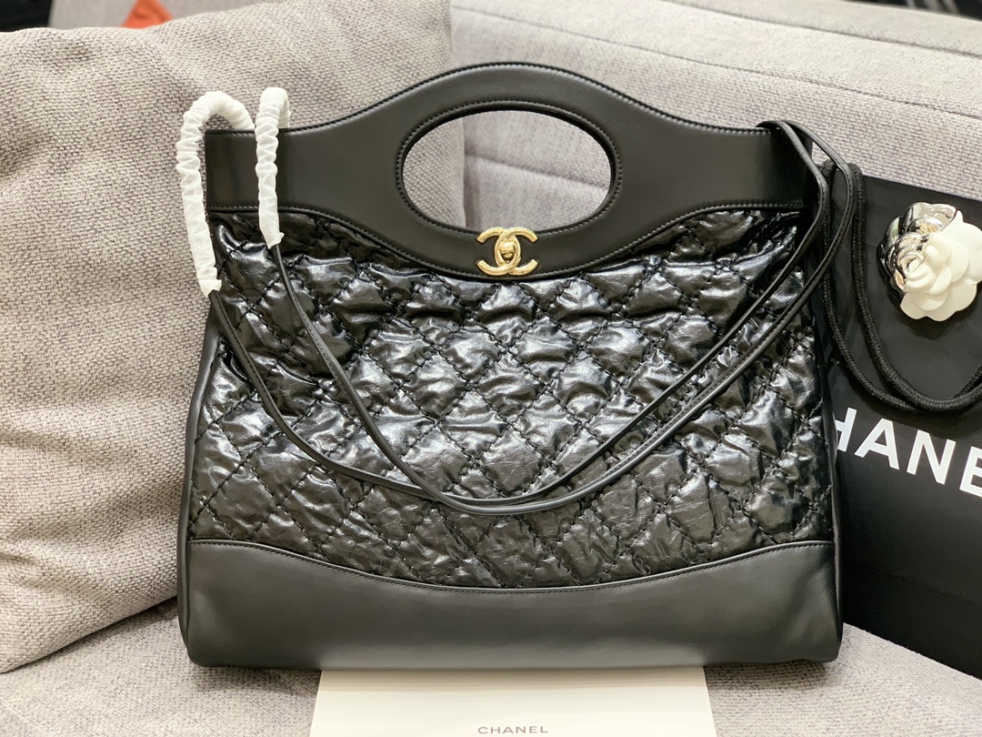 Bagsaaa Ch**el Black Quilted Large 31 Shopping Tote - 39*32.5*9cm