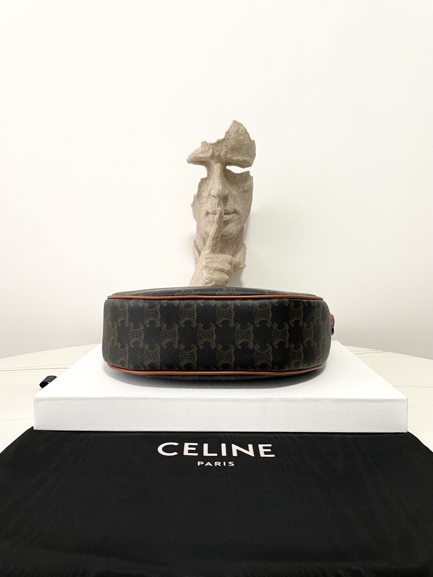 Bagsaaa Ce1i*e Small Heloïse Bag Cuir Triomphe In Triomphe Canvas And Calfskin - 9 x 22 x 5 CM