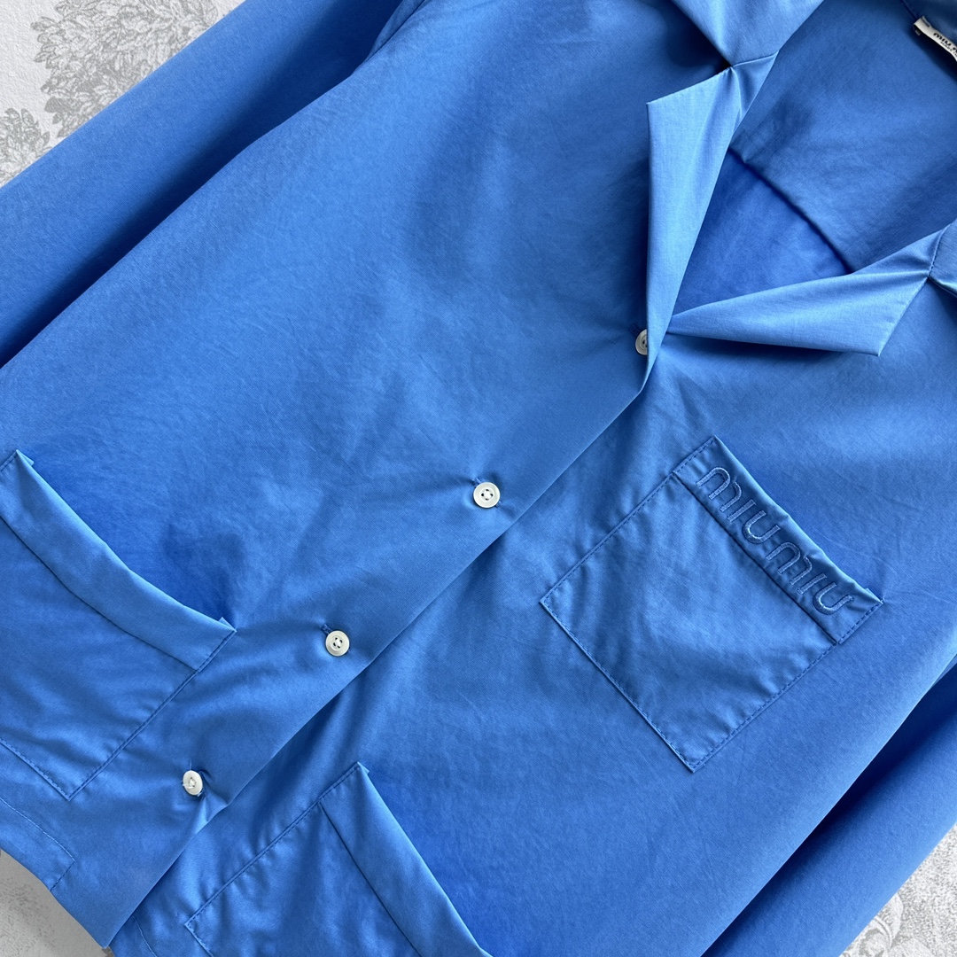 Bagsaaa M1um1u Poplin shirt Sapphire Blue