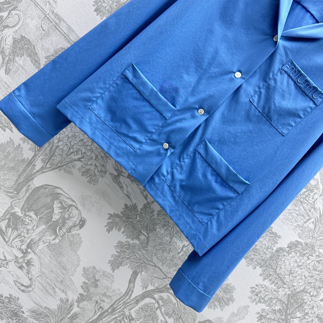 Bagsaaa M1um1u Poplin shirt Sapphire Blue