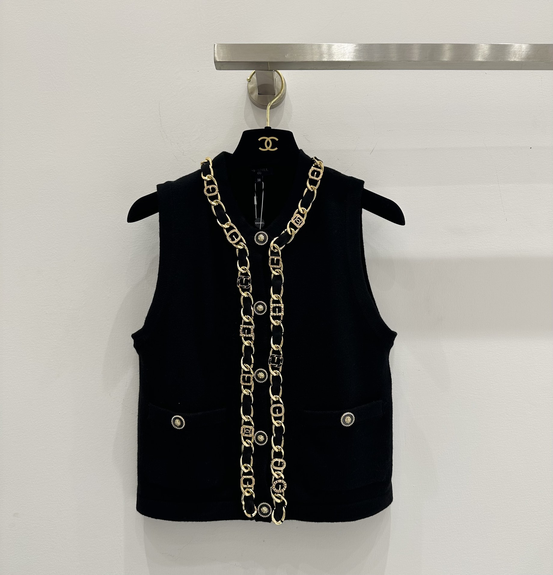 Bagsaaa Ch**el Chain Vest In Black