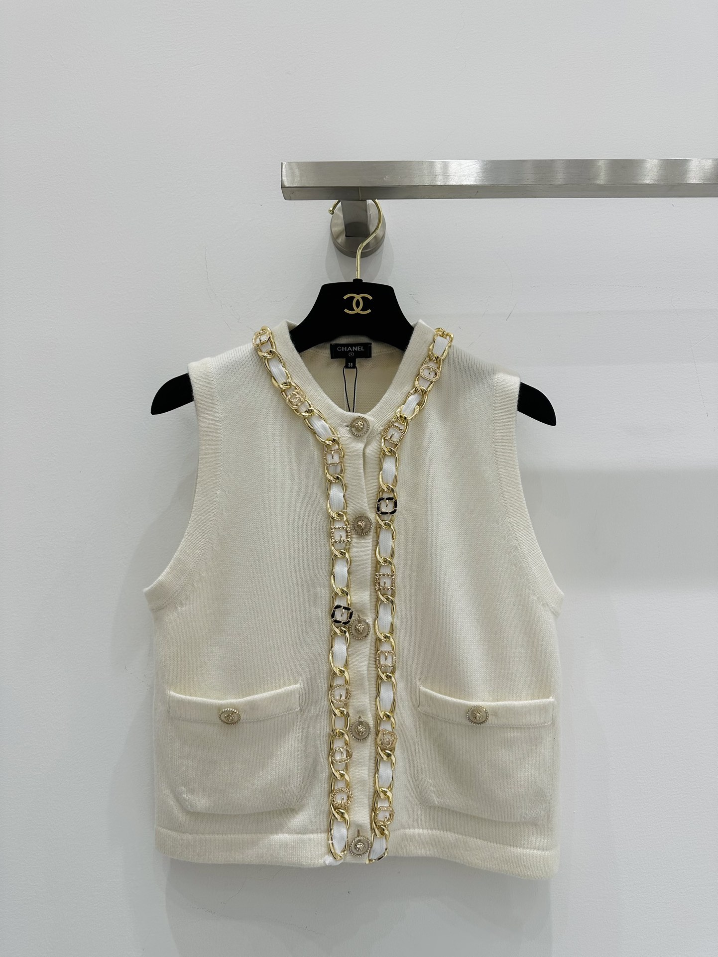 Bagsaaa Ch**el Chain Vest In Beige