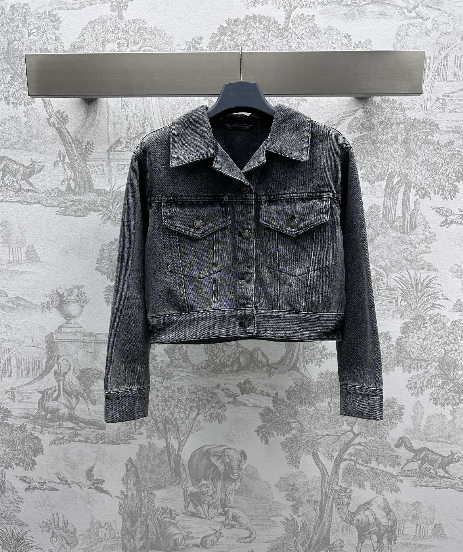 Bagsaaa Washed Denim Jacket Grey