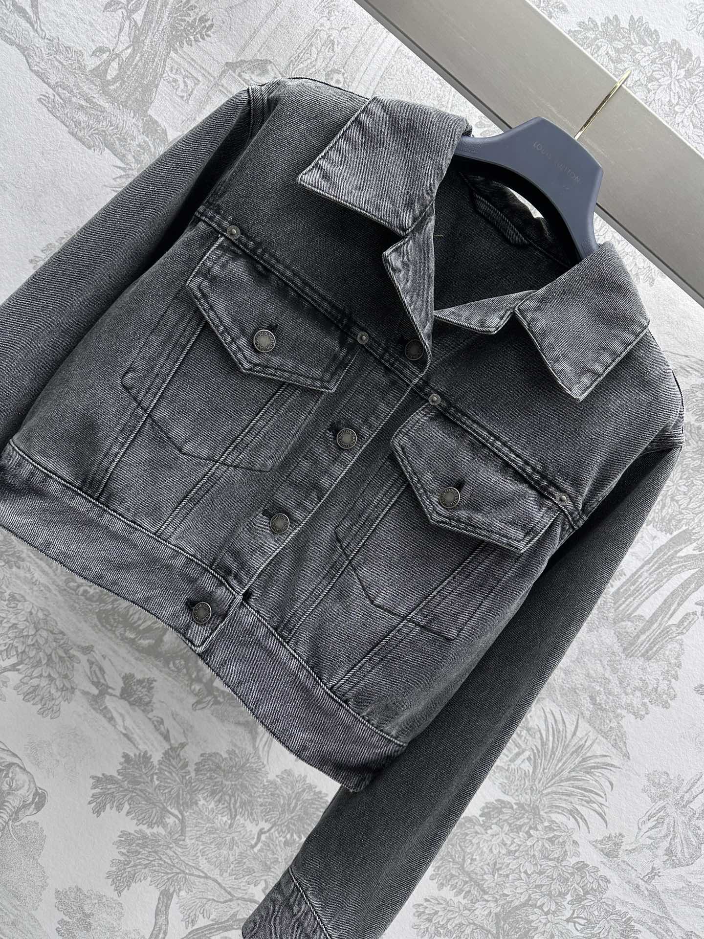 Bagsaaa Washed Denim Jacket Grey