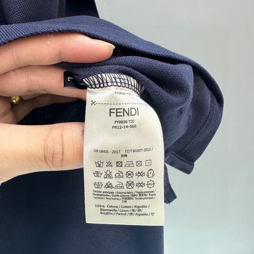 Bagsaaa F**di Blue piqué polo shirt