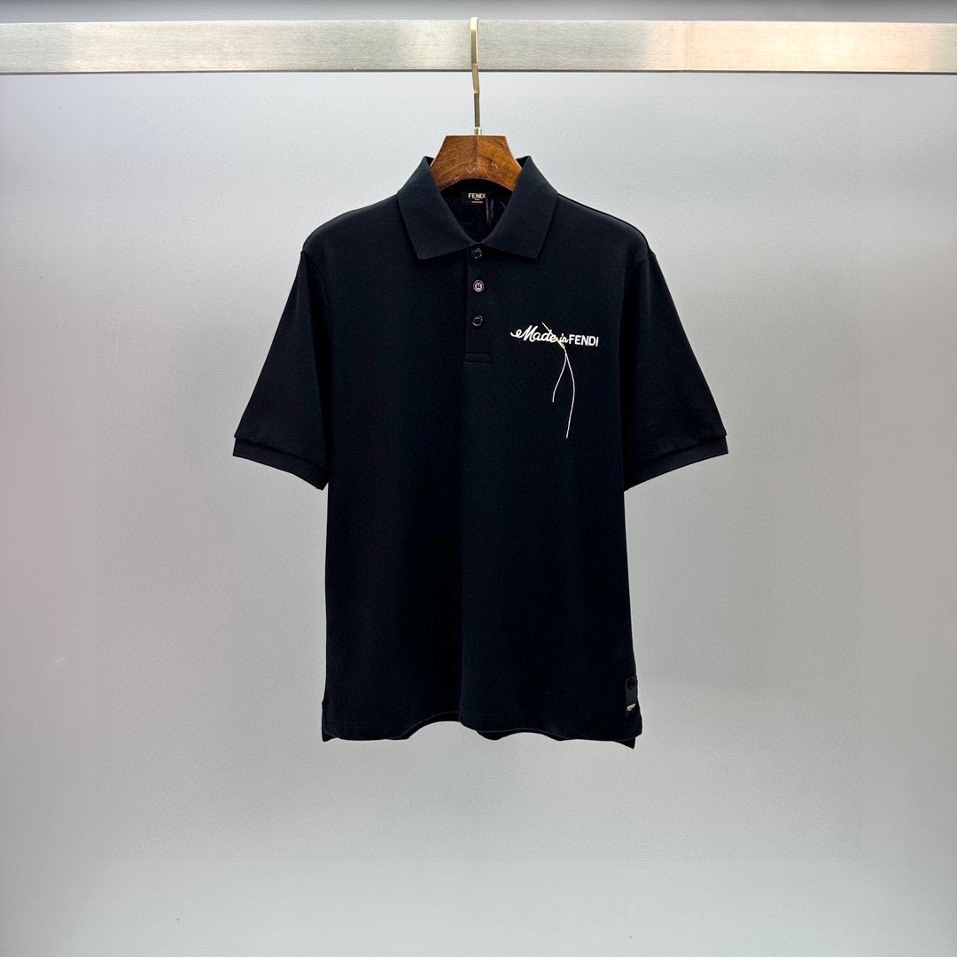 Bagsaaa F**di Black piqué polo shirt