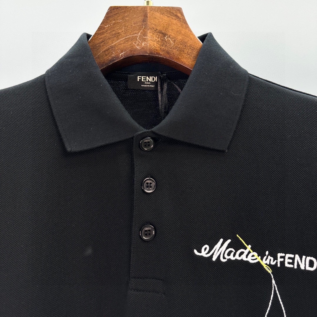 Bagsaaa F**di Black piqué polo shirt