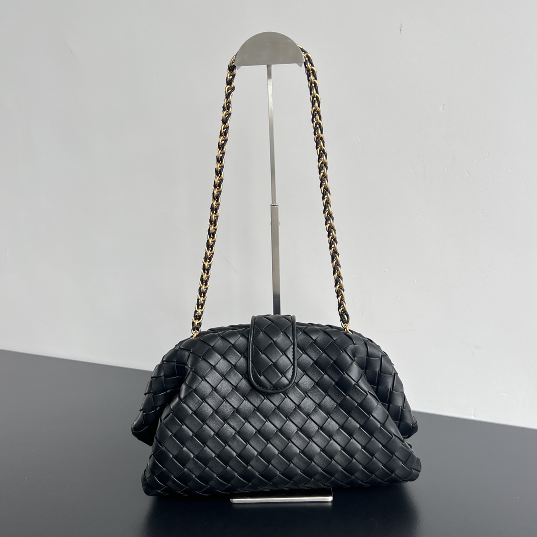 Bagsaaa B0tt*ga Ven*ta Teen Lauren 1980 With Chain Black - 31.5*16*11cm