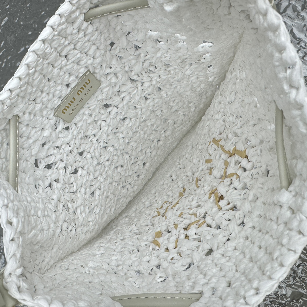 Bagsaaa M1um1u Woven fabric mini-bag white - 23x20 cm