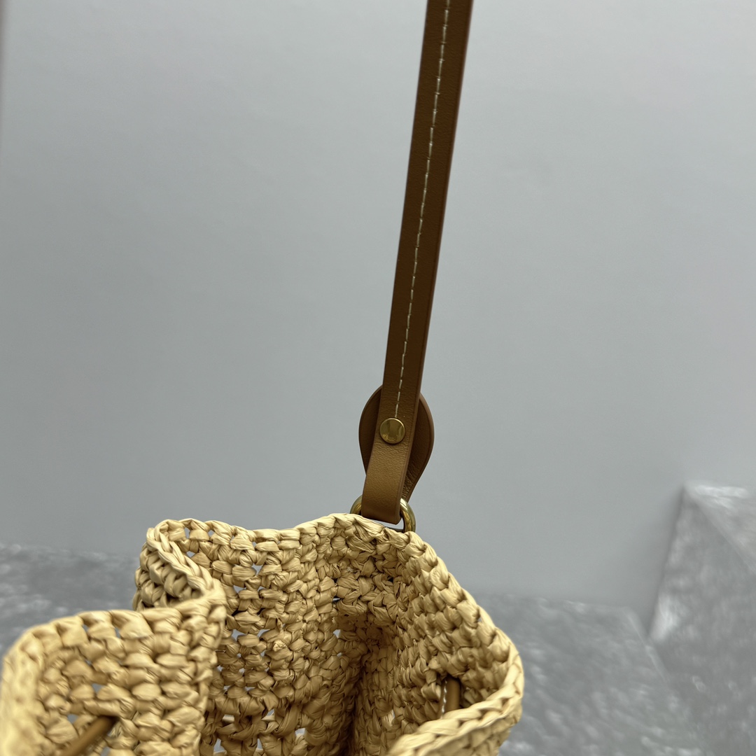 Bagsaaa M1um1u Woven fabric mini-bag beige - 23x20 cm