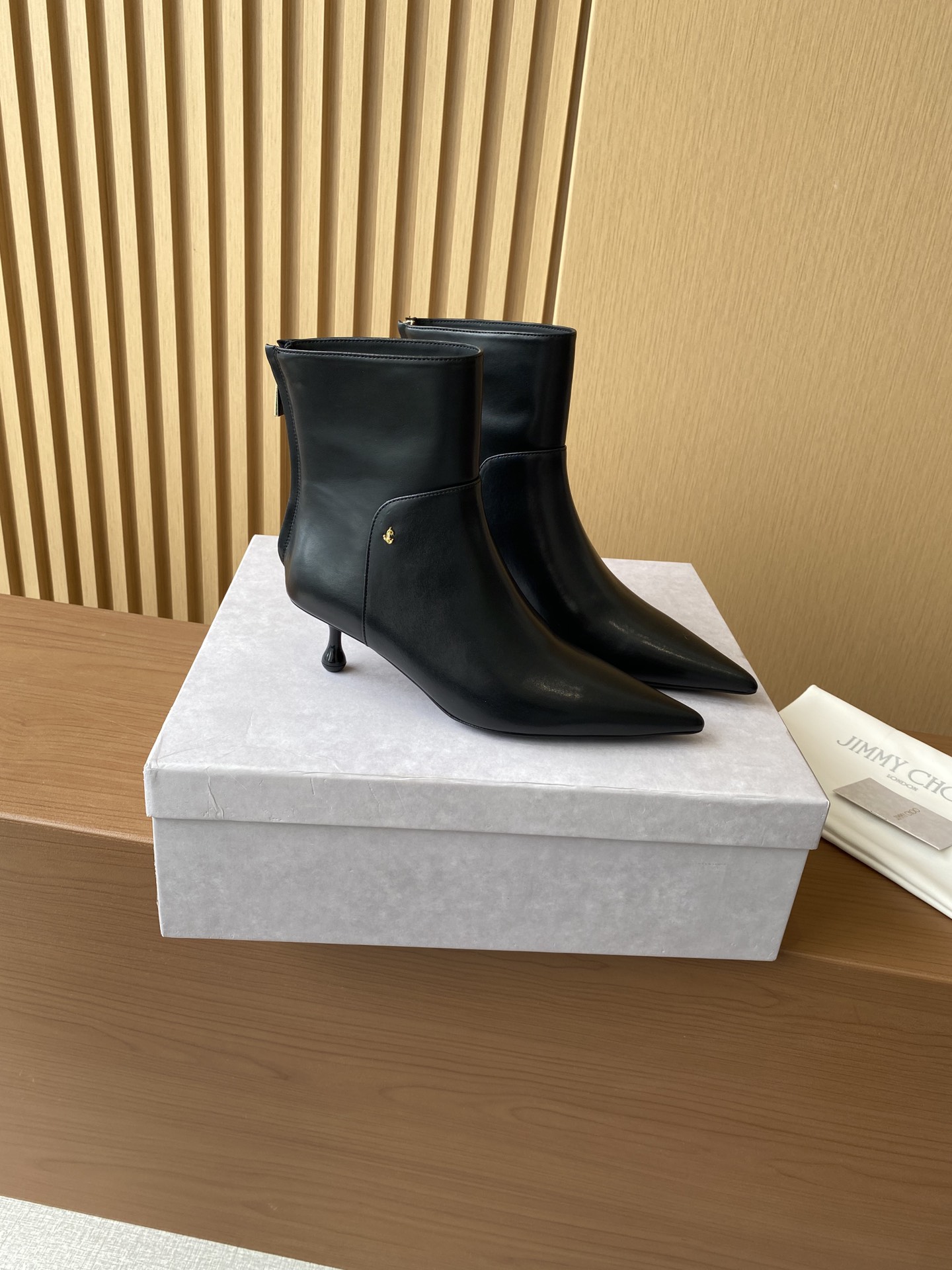 Bagsaaa J1m*y Ch00 Cycas Black Nappa Leather Ankle Boots