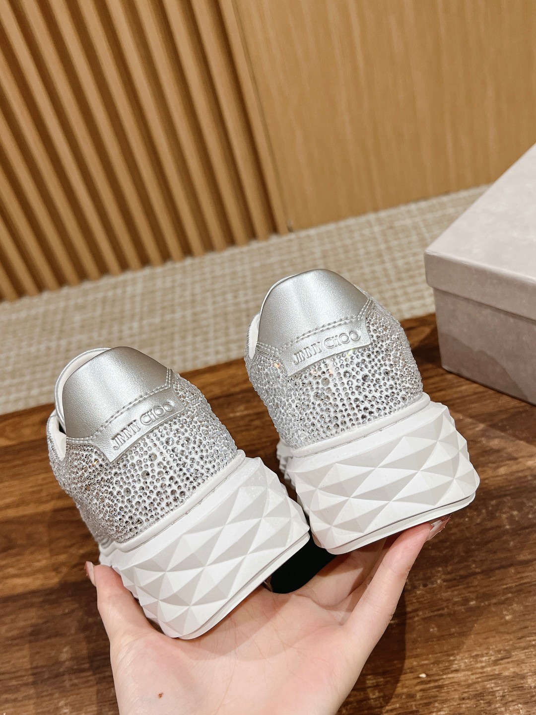 Bagsaaa J1m*y Ch00 Crystal Shimmer Suede Trainers