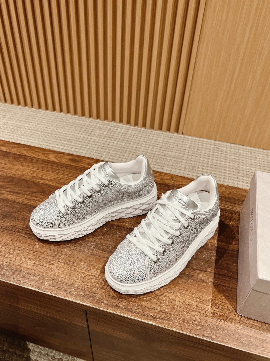 Bagsaaa J1m*y Ch00 Crystal Shimmer Suede Trainers
