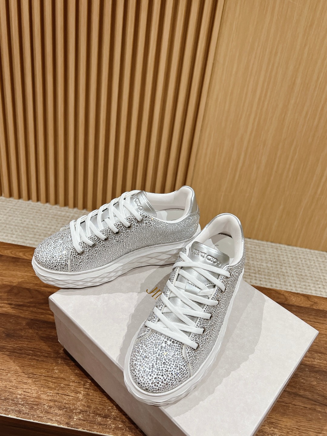 Bagsaaa J1m*y Ch00 Crystal Shimmer Suede Trainers