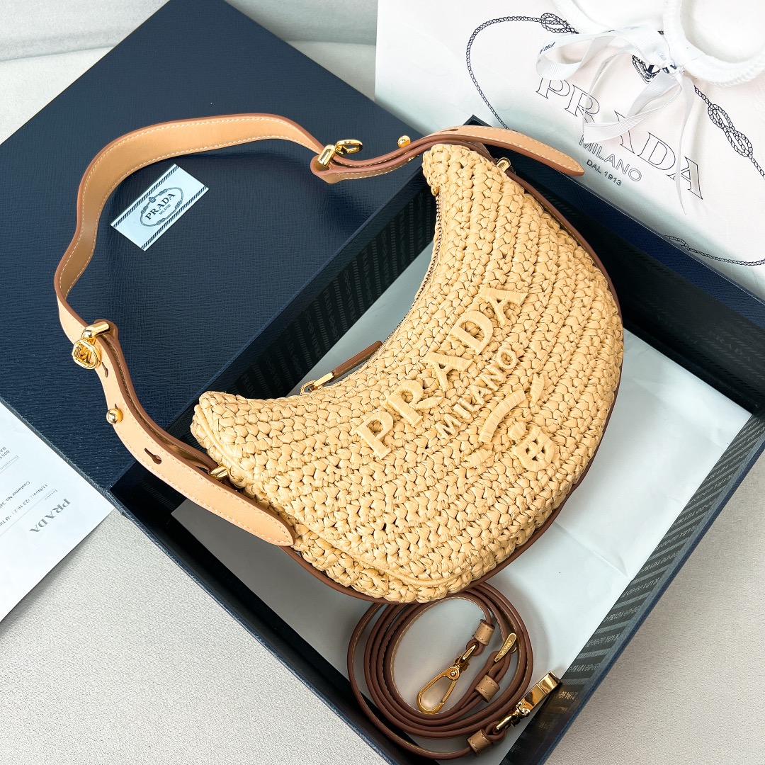 Bagsaaa Pra*a Arqué crochet shoulder bag - 22.5*18.5*6cm