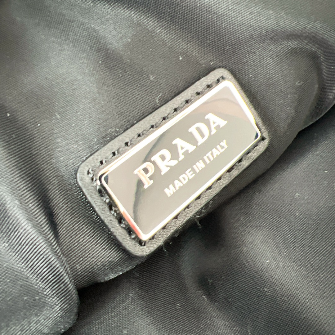 Bagsaaa Pra*a Re-Nylon and leather shoulder bag black - 24*18*5.5cm
