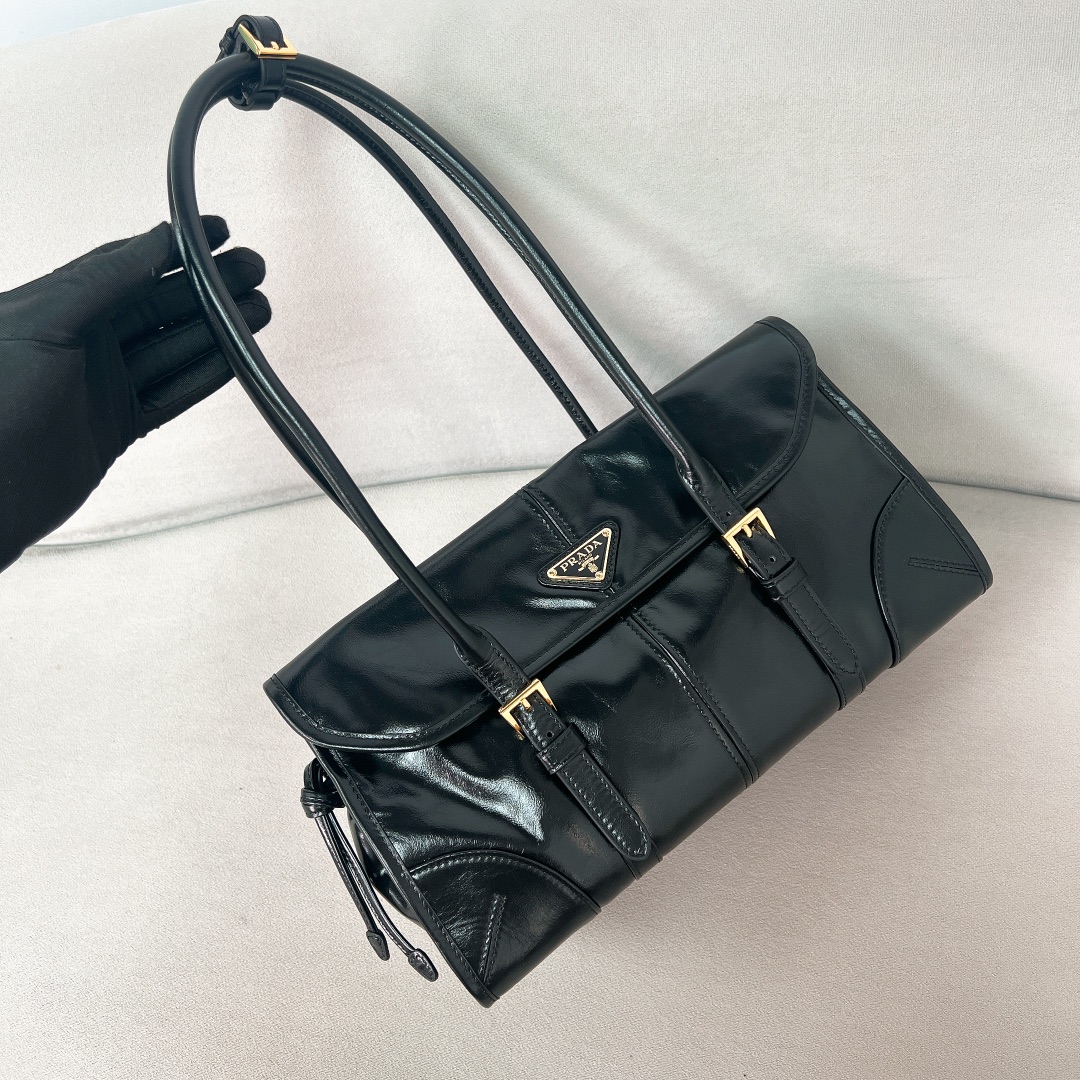 Bagsaaa Pra*a Medium leather shoulder bag 1BD376 black - 31*15*12 cm
