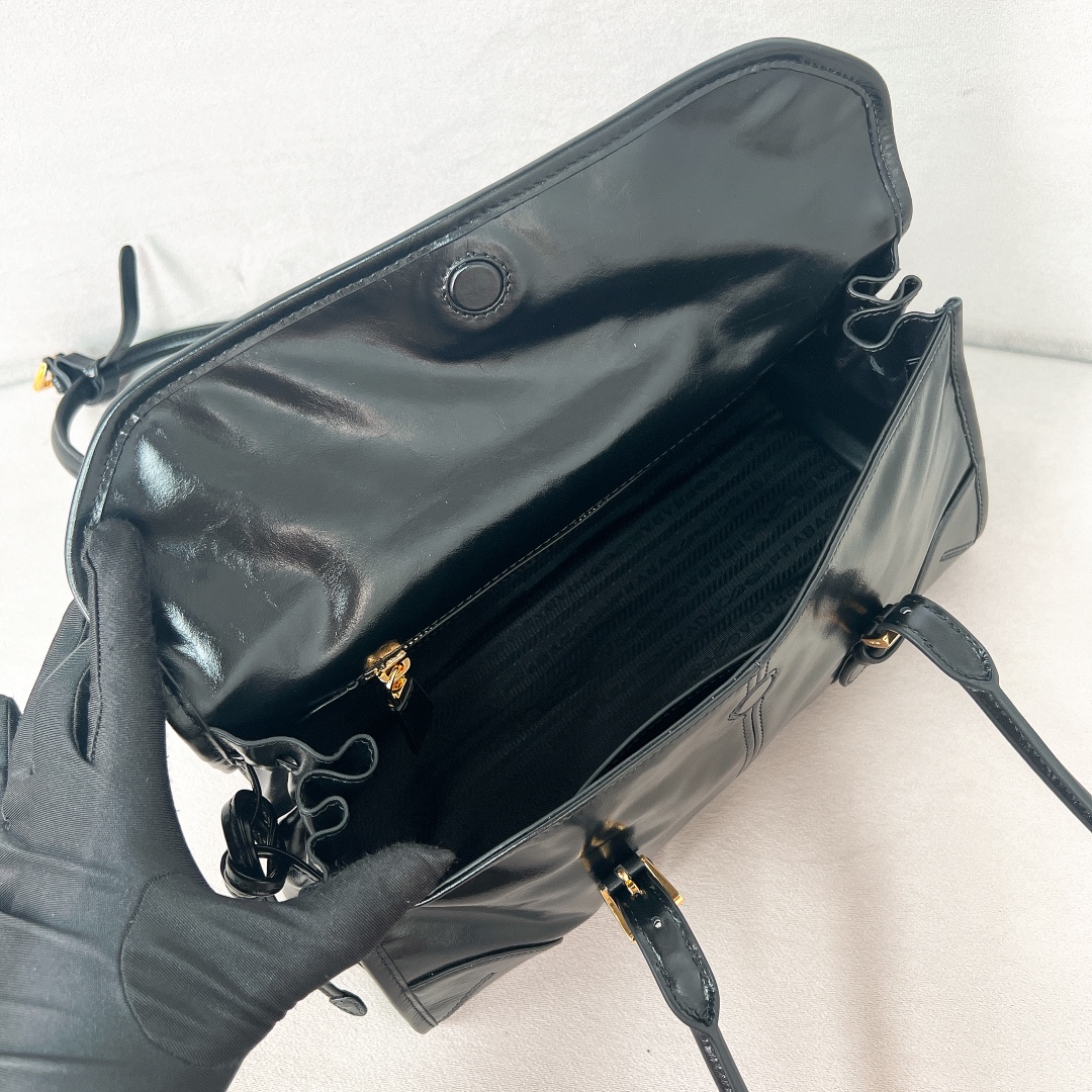 Bagsaaa Pra*a Medium leather shoulder bag 1BD376 black - 31*15*12 cm