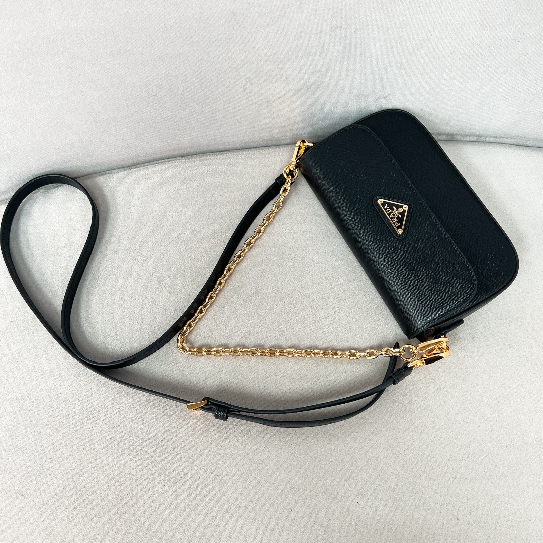 Bagsaaa Pra*a Saffiano leather mini-bag black - 20.5*10.5*4 cm