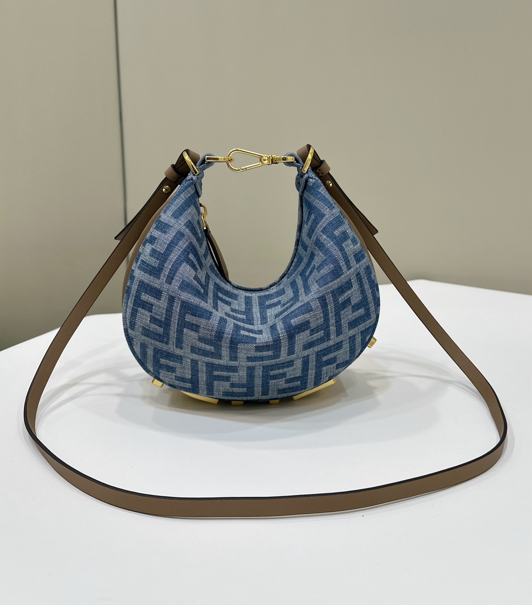 Bagsaaa F**digraphy Mini FF denim fabric mini bag - 20x7.5x13cm