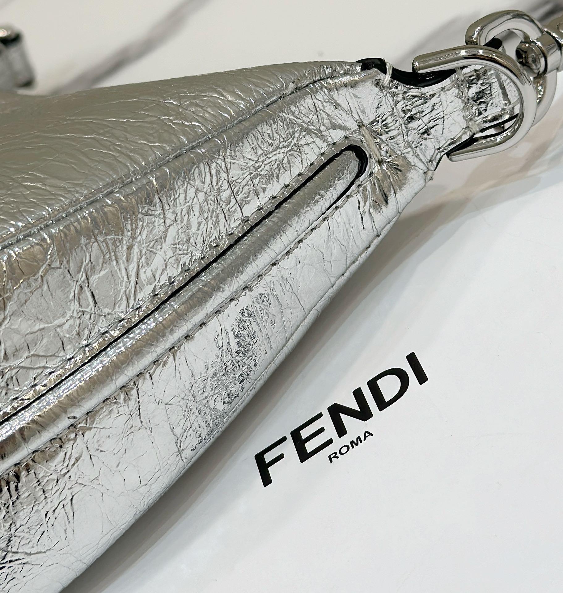 Bagsaaa F**digraphy Mini Silver Bag - 20x7.5x13cm