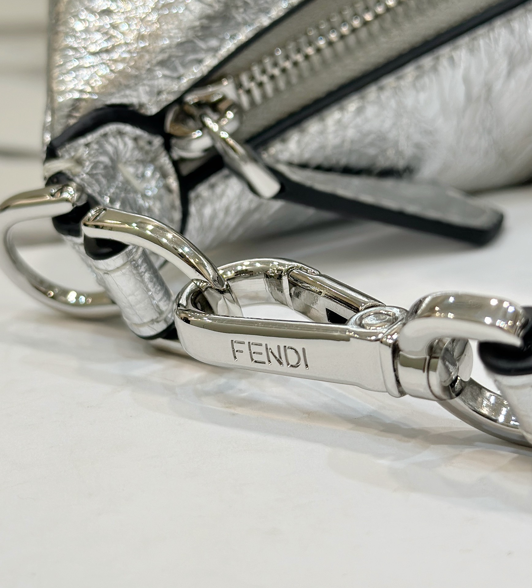 Bagsaaa F**digraphy Mini Silver Bag - 20x7.5x13cm