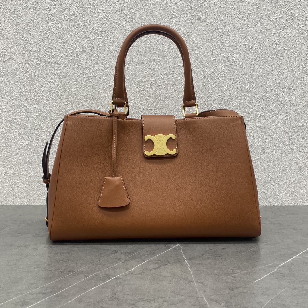 Bagsaaa Ce1i*e Medium Appoline Bag In S*pple Calfskin Brown - 37.5 x 22 x 16 CM