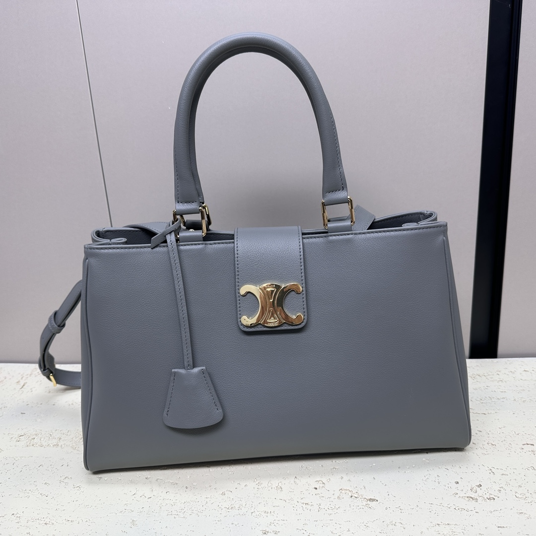 Bagsaaa Ce1i*e Medium Appoline Bag In S*pple Calfskin Gray - 37.5 x 22 x 16 CM