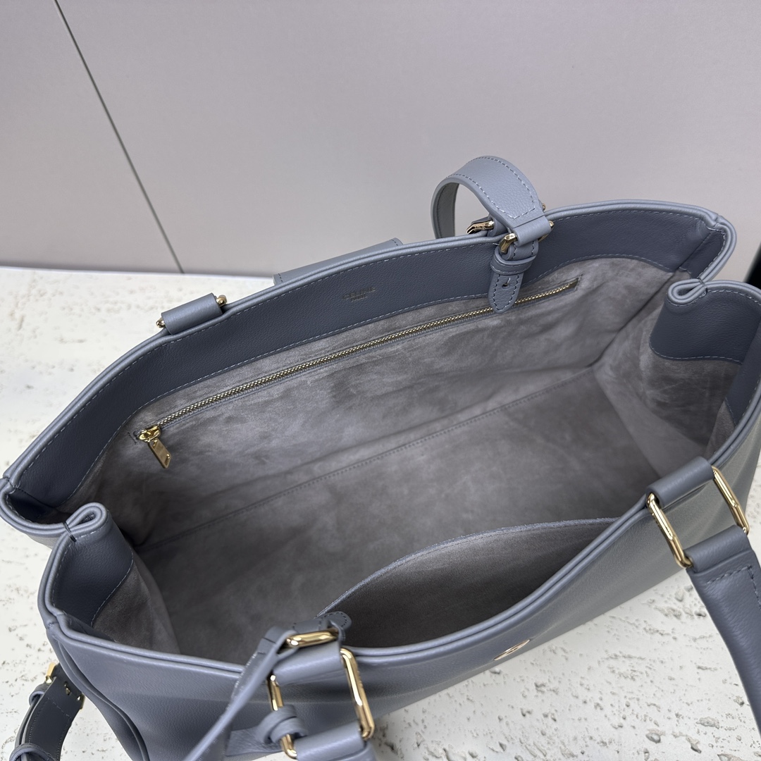 Bagsaaa Ce1i*e Medium Appoline Bag In S*pple Calfskin Gray - 37.5 x 22 x 16 CM