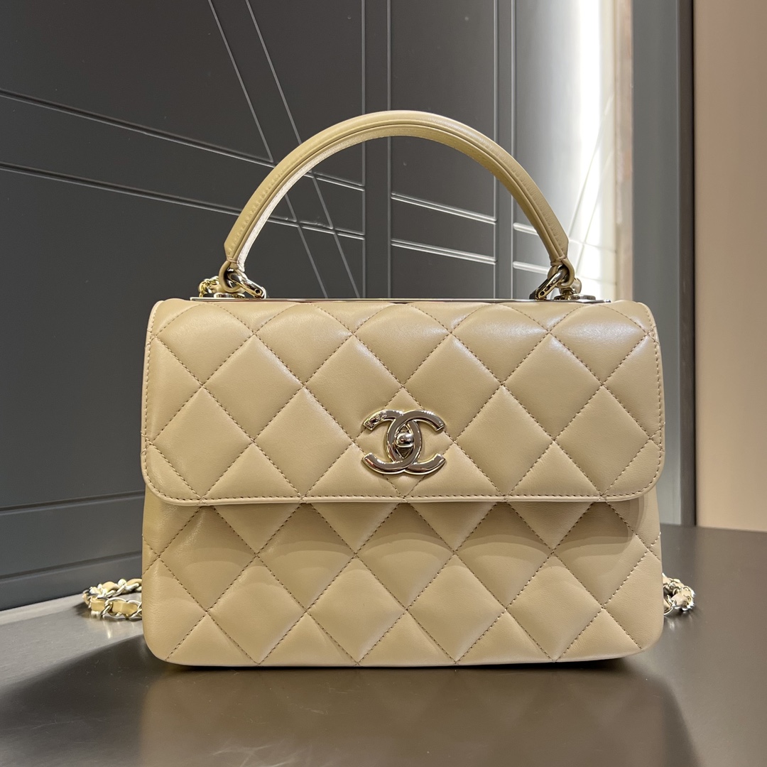 Bagsaaa Ch**el Trendy CC Beige Gold Hardware - 25cm