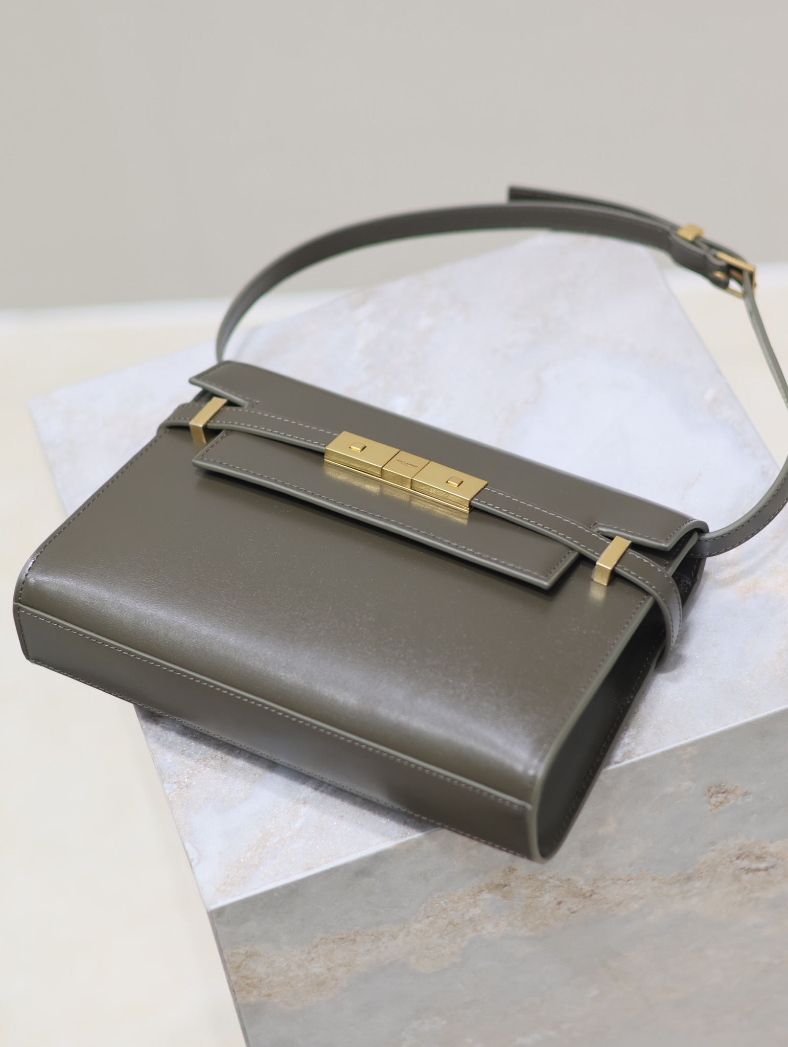 Bagsaaa Y51 Manhattan Small In Box Sa1nt Lau*nt Dark Gray - 24x17.5x6cm