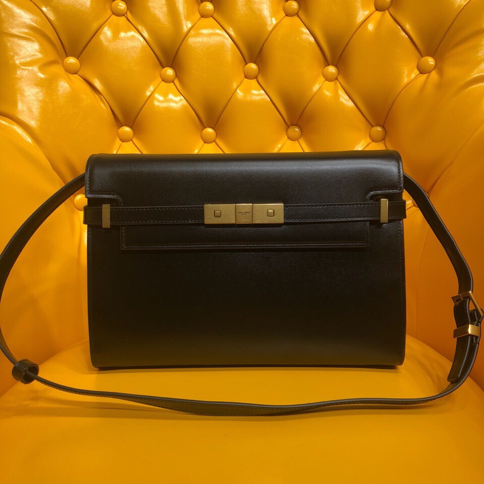 Bagsaaa Y51 Medium Manhattan In Box Sa1nt Lau*nt Black - 29 x 20 x 7.5 CM