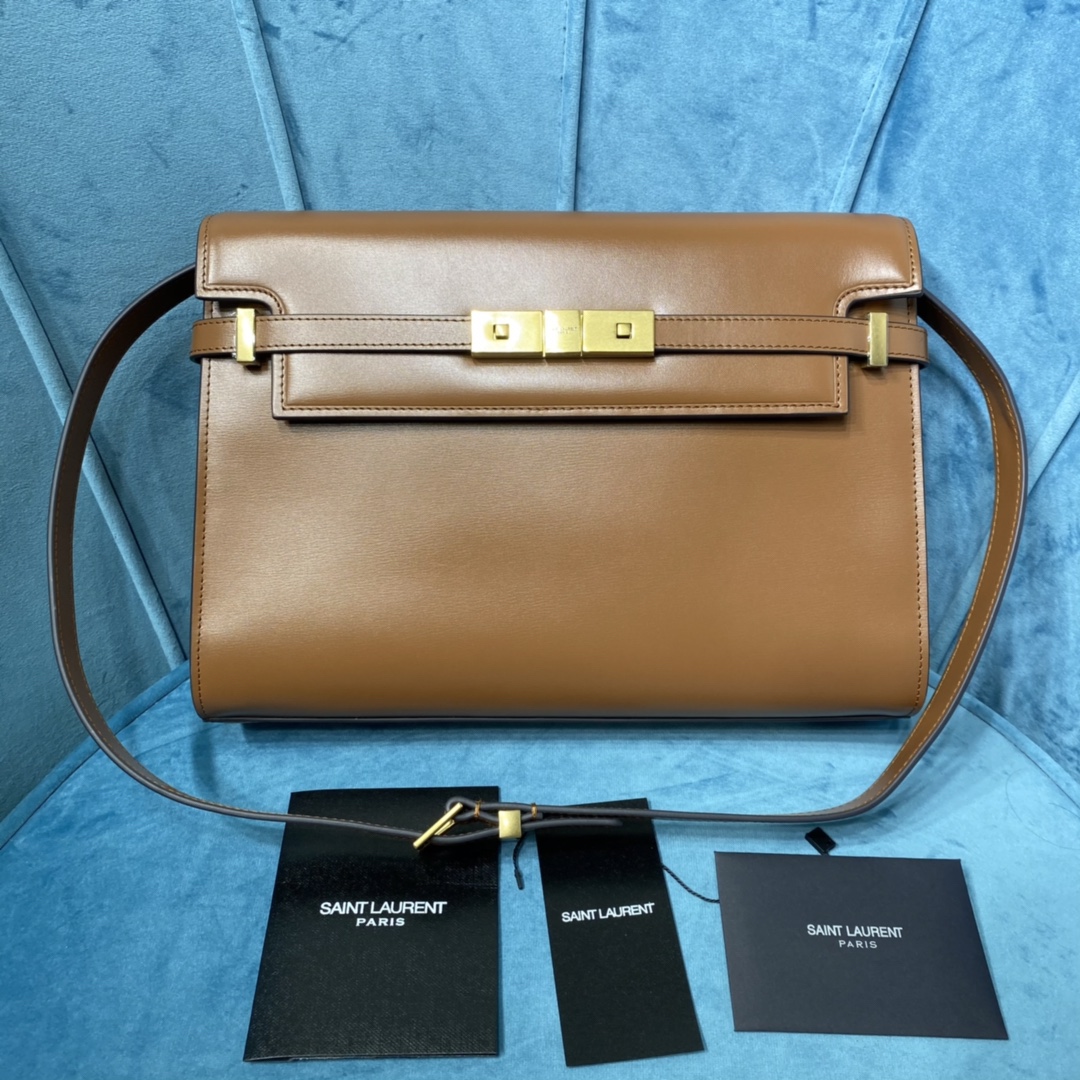 Bagsaaa Y51 Medium Manhattan In Box Sa1nt Lau*nt Brown - 29 x 20 x 7.5 CM
