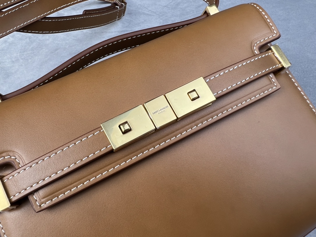 Bagsaaa Y51 Mini Manhattan In Box Sa1nt Lau*nt Brown - 19 x 14 x 4 cm