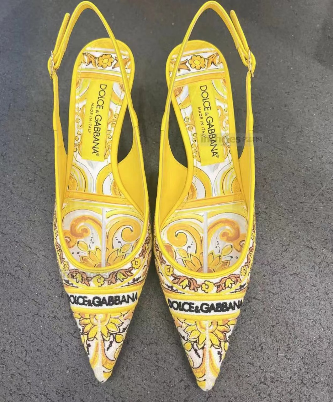 Bagsaaa D&G Yellow Slingback Pumps