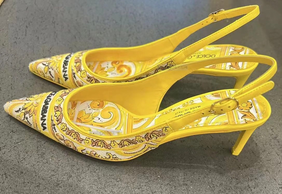 Bagsaaa D&G Yellow Slingback Pumps