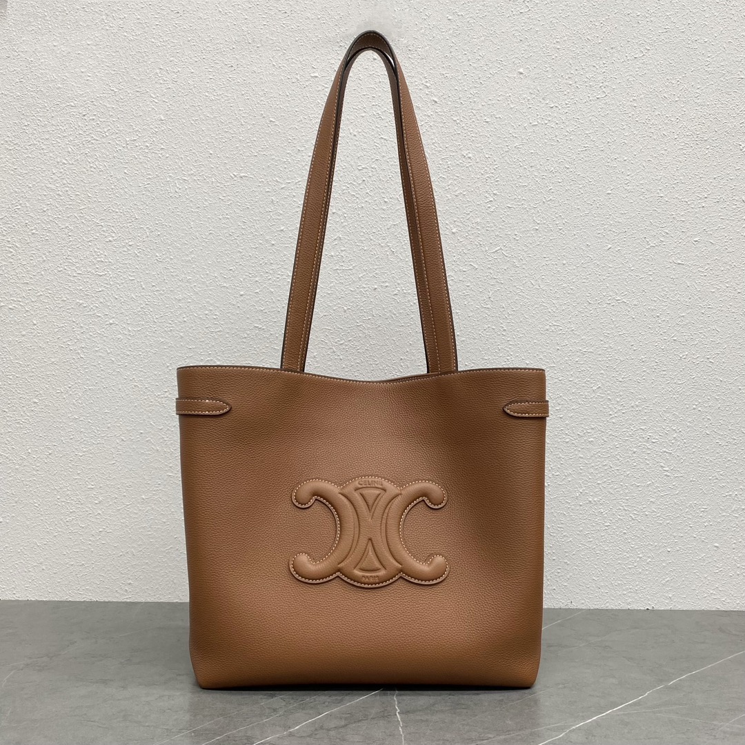 Bagsaaa Ce1i*e Medium Cabas Anais Cuir Triomphe In Grained Calfskin Brown - 54 x 29.5 x 15 CM