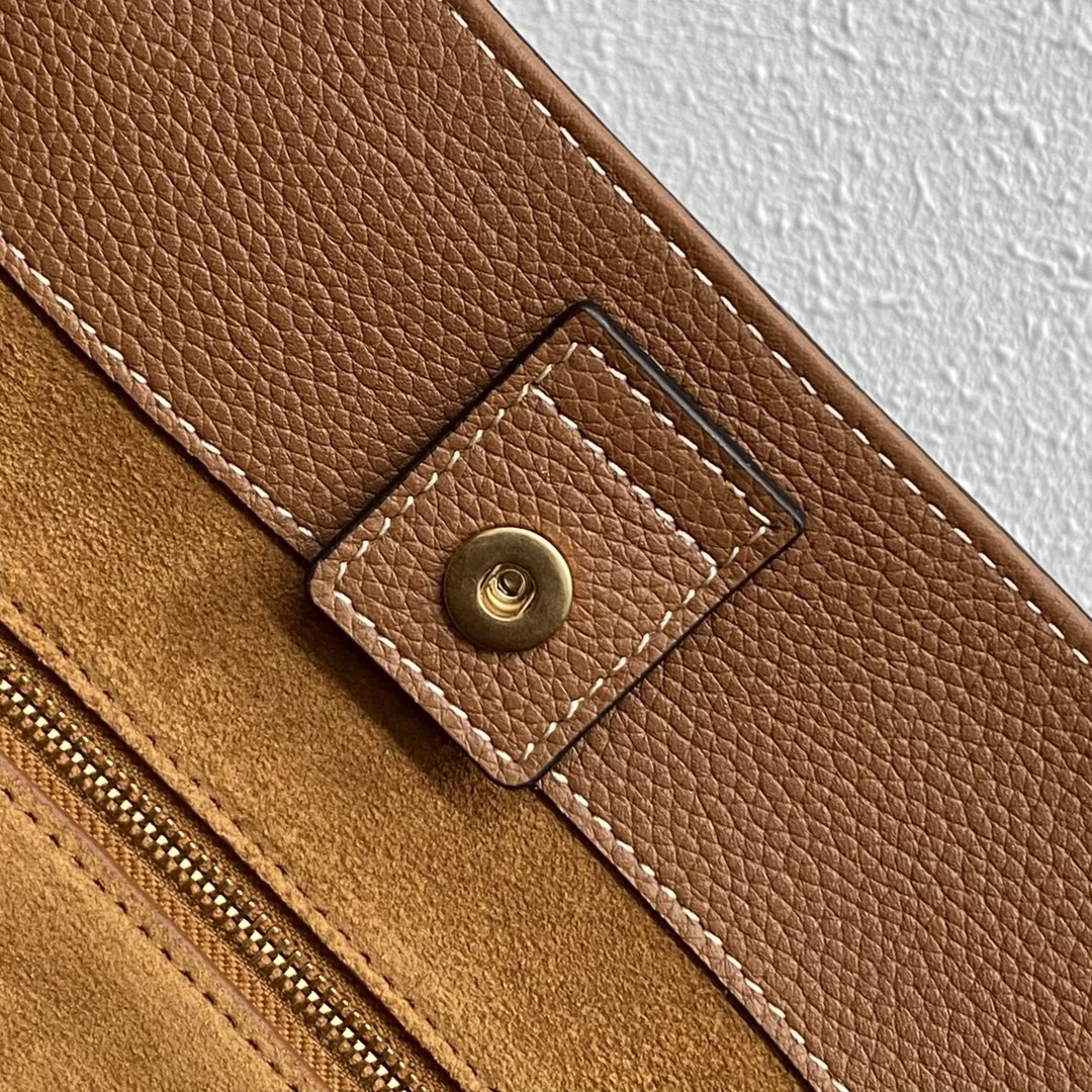 Bagsaaa Ce1i*e Medium Cabas Anais Cuir Triomphe In Grained Calfskin Brown - 54 x 29.5 x 15 CM