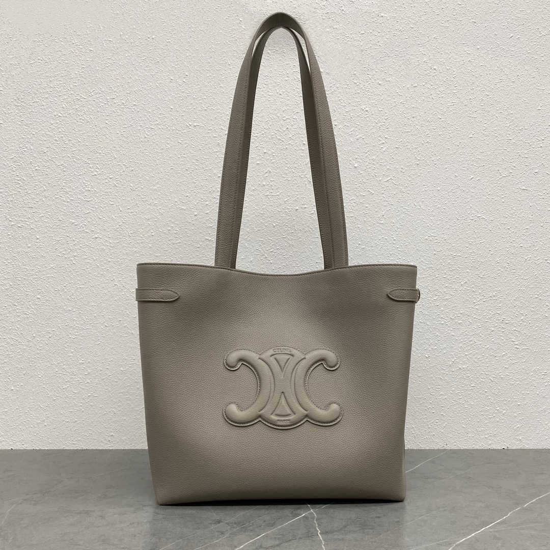 Bagsaaa Ce1i*e Medium Cabas Anais Cuir Triomphe In Grained Calfskin Gray - 54 x 29.5 x 15 CM