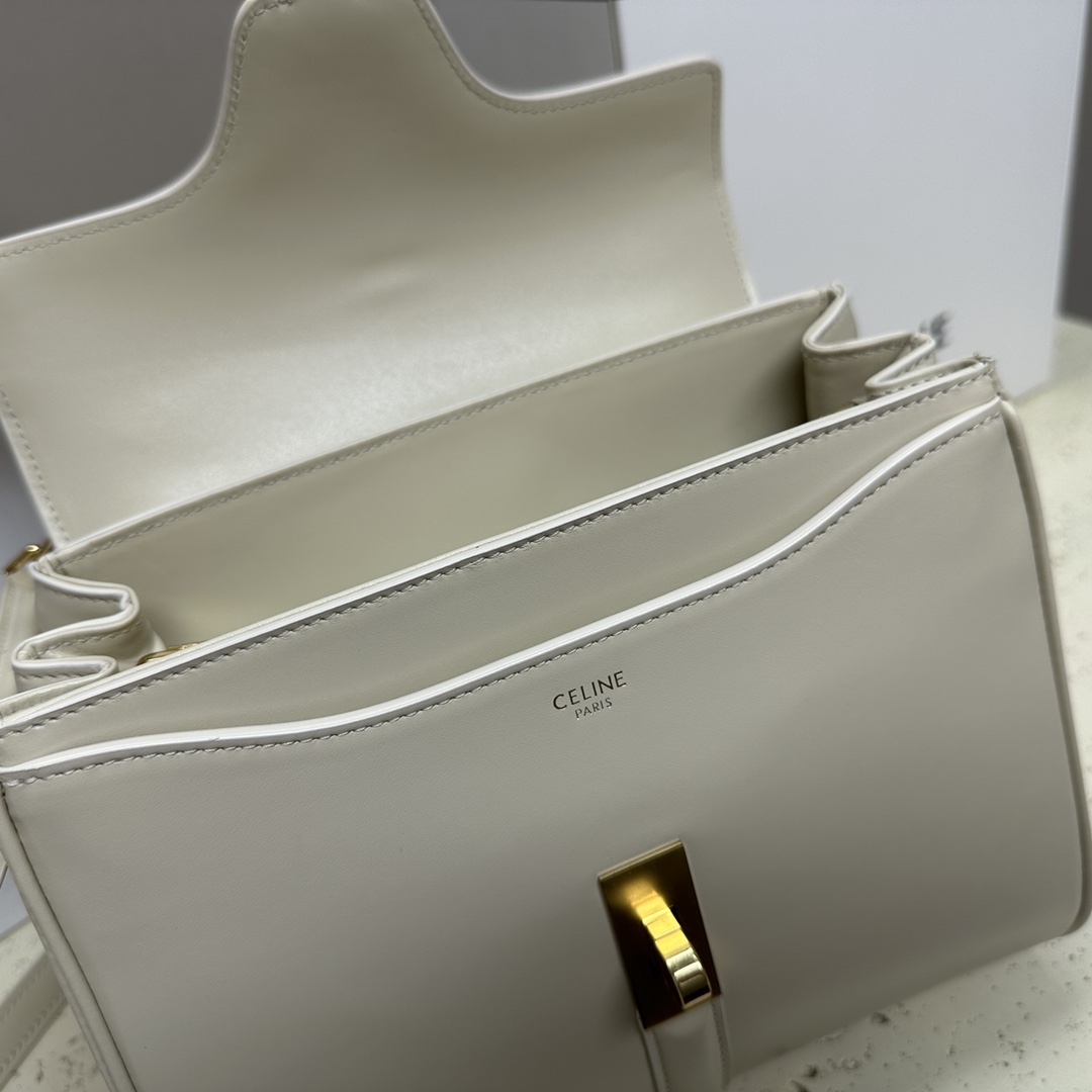 Bagsaaa Ce1i*e Small 16 Bag in Natural Calfskin Light Gray - 23 x 18 x 10 CM